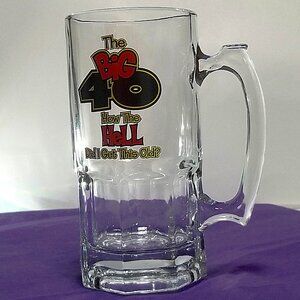 The Big 40-How the Hell Did I Get This Old? Birthday Celebration Large Glass Mug